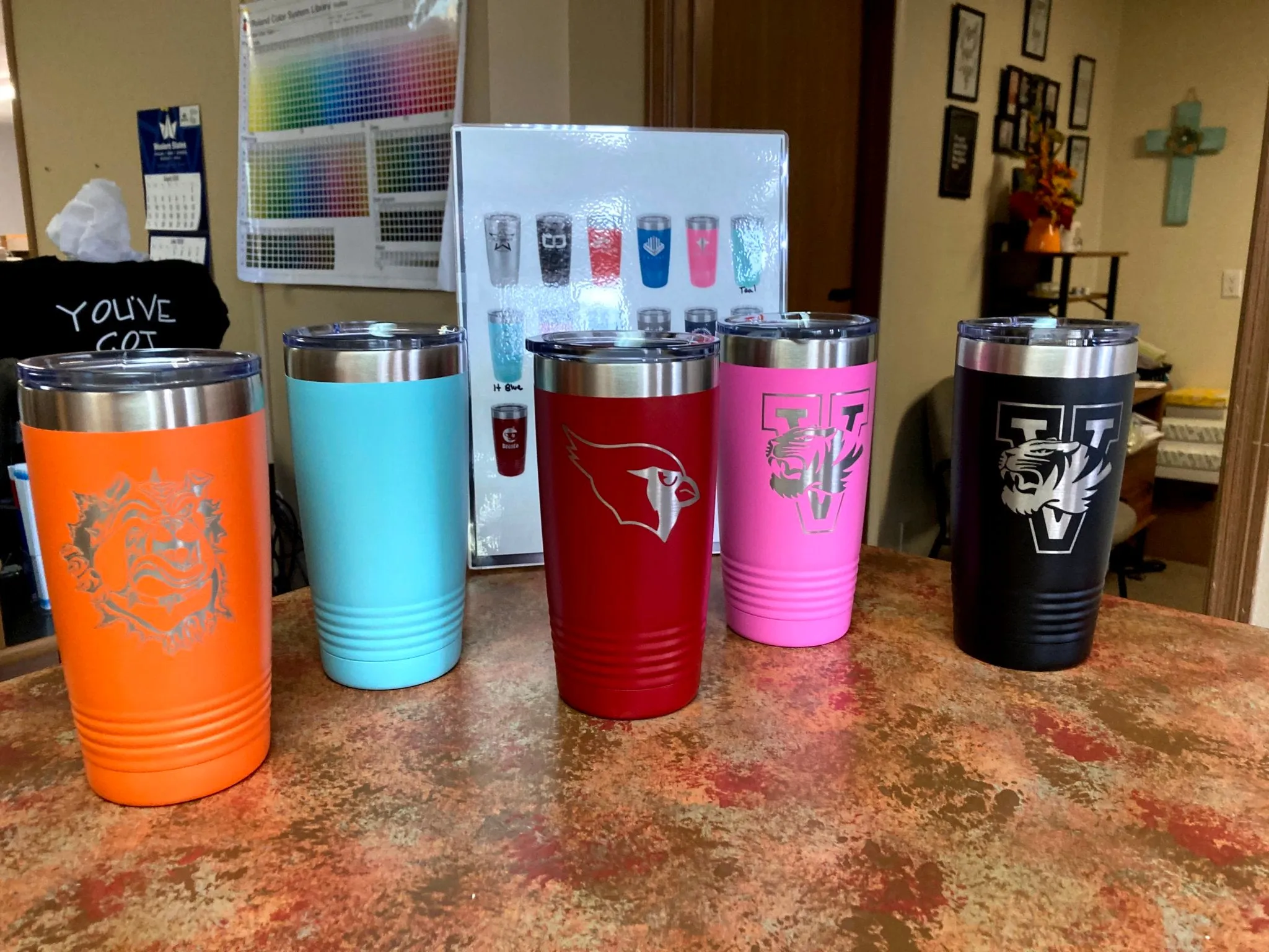 20 oz Colored School Logo Tumbler