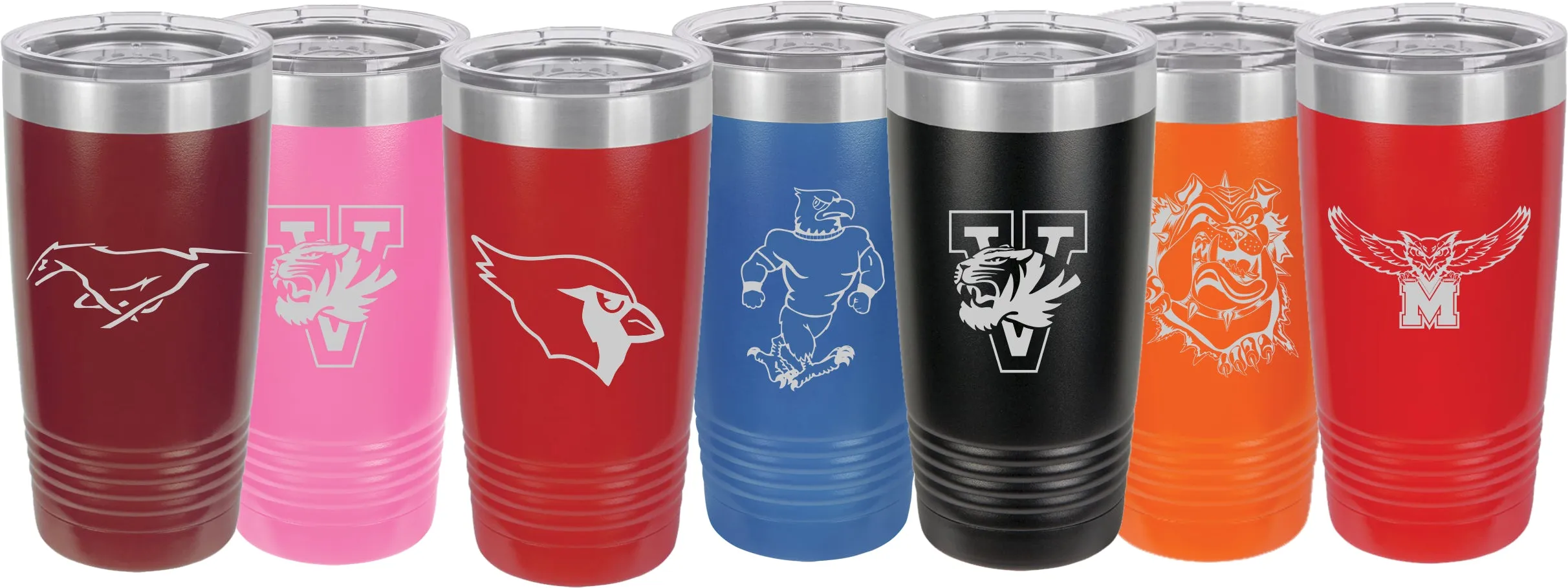 20 oz Colored School Logo Tumbler
