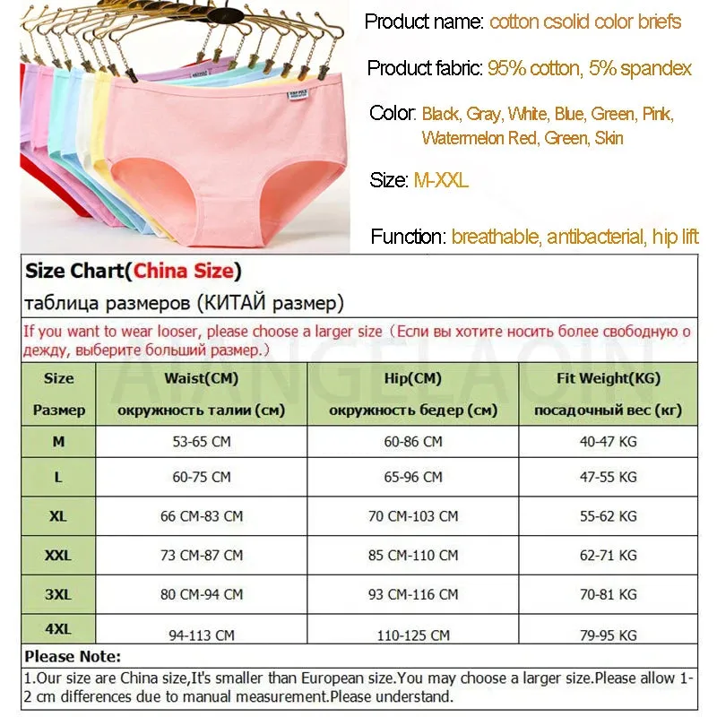 3Pcs Plus Size Cotton Briefs - Sexy Solid Color Women's Underwear Shorts Set