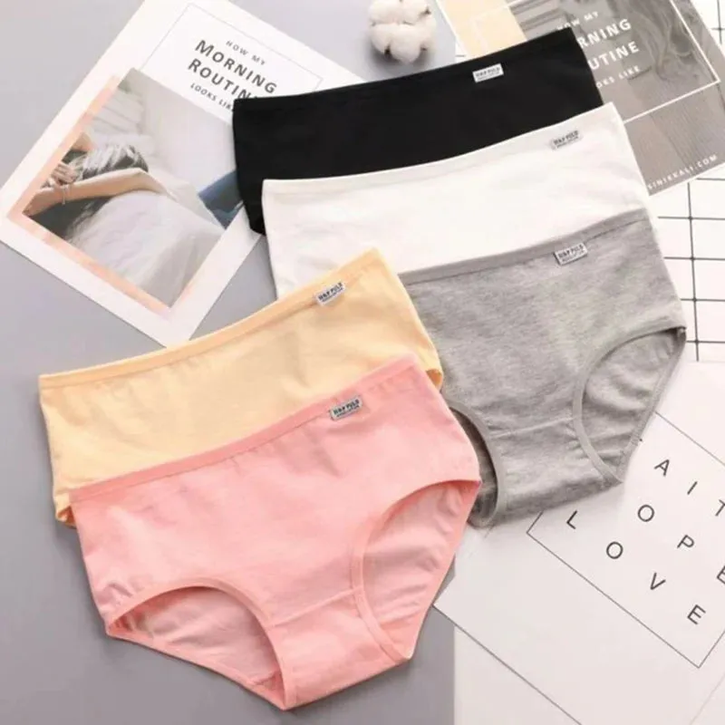 3Pcs Plus Size Cotton Briefs - Sexy Solid Color Women's Underwear Shorts Set