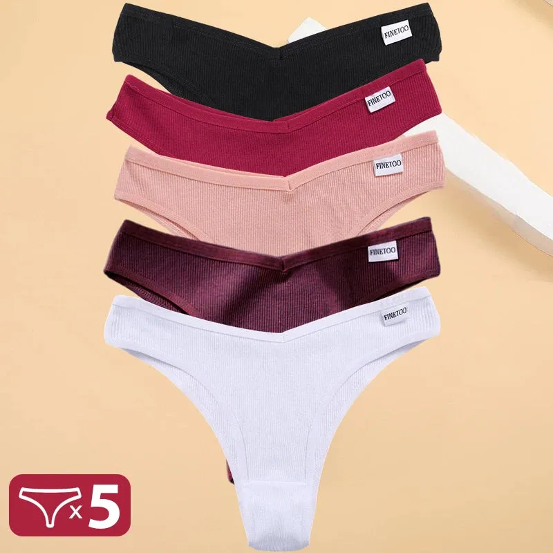 5PCS/Set Cotton Lingerie Panties Sexy Underwear Women Briefs