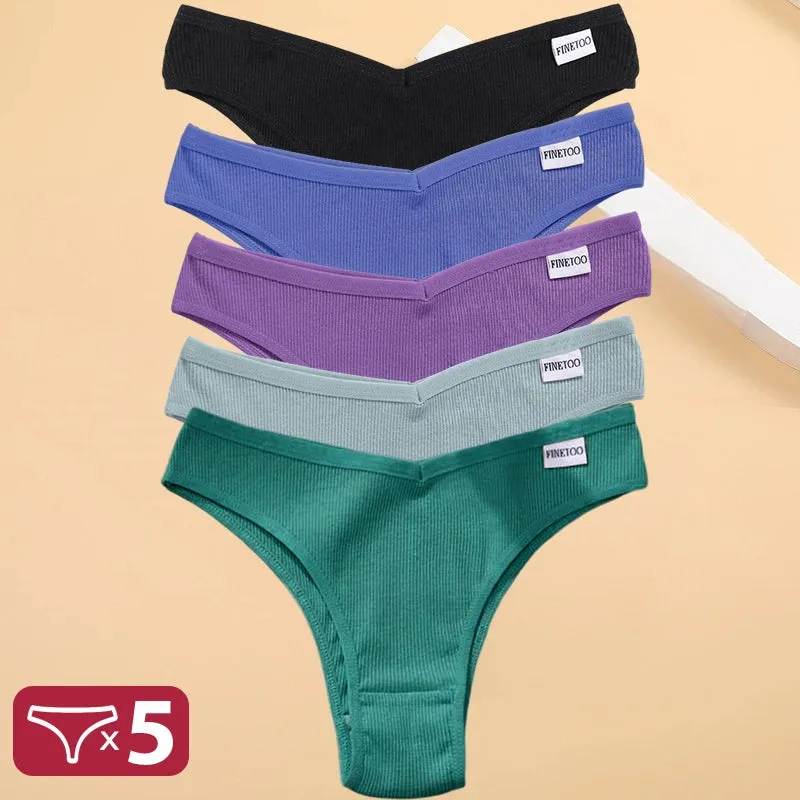 5PCS/Set Cotton Lingerie Panties Sexy Underwear Women Briefs