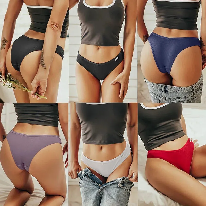 5PCS/Set Cotton Lingerie Panties Sexy Underwear Women Briefs