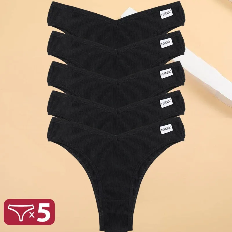 5PCS/Set Cotton Lingerie Panties Sexy Underwear Women Briefs