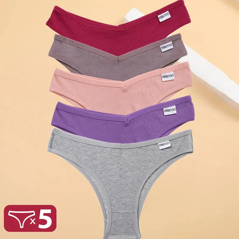 5PCS/Set Cotton Lingerie Panties Sexy Underwear Women Briefs