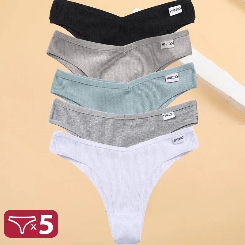 5PCS/Set Cotton Lingerie Panties Sexy Underwear Women Briefs