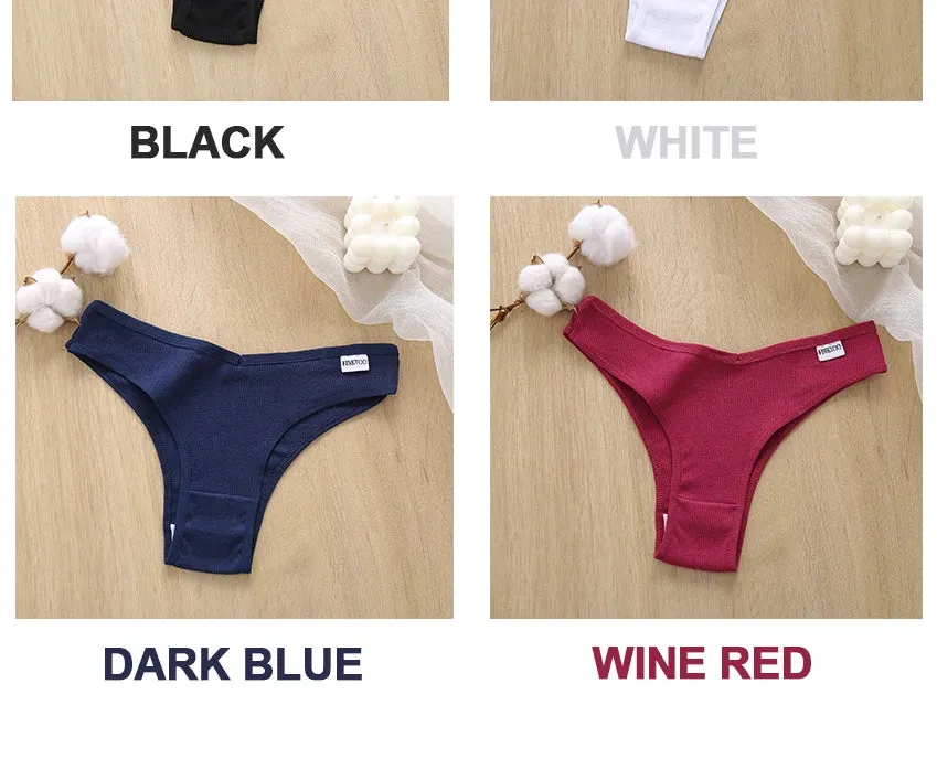5PCS/Set Cotton Lingerie Panties Sexy Underwear Women Briefs