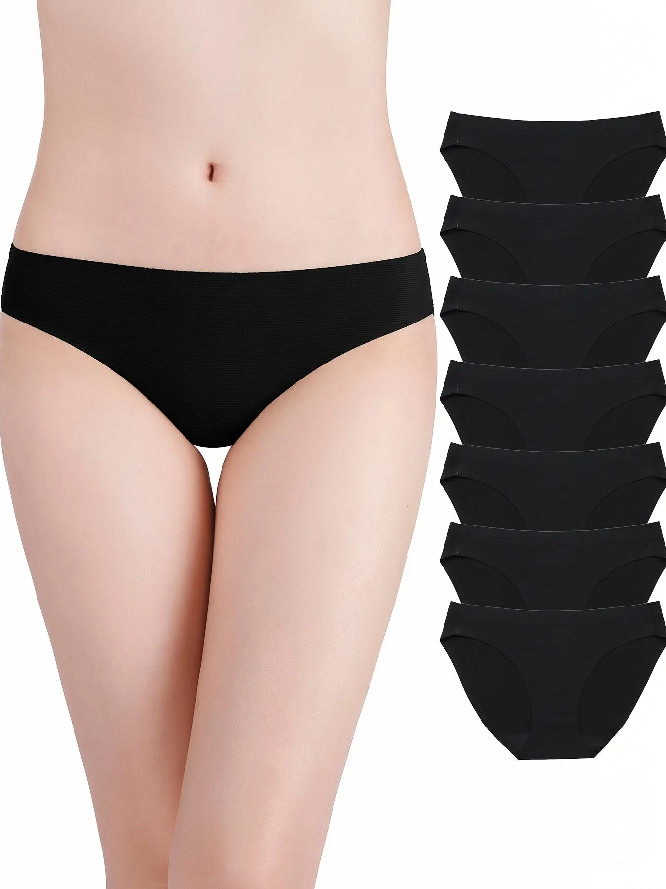 7pcs Mixed Color Bikini Panties, Breathable & Soft Elastic Panties, Women's Lingerie & Underwear