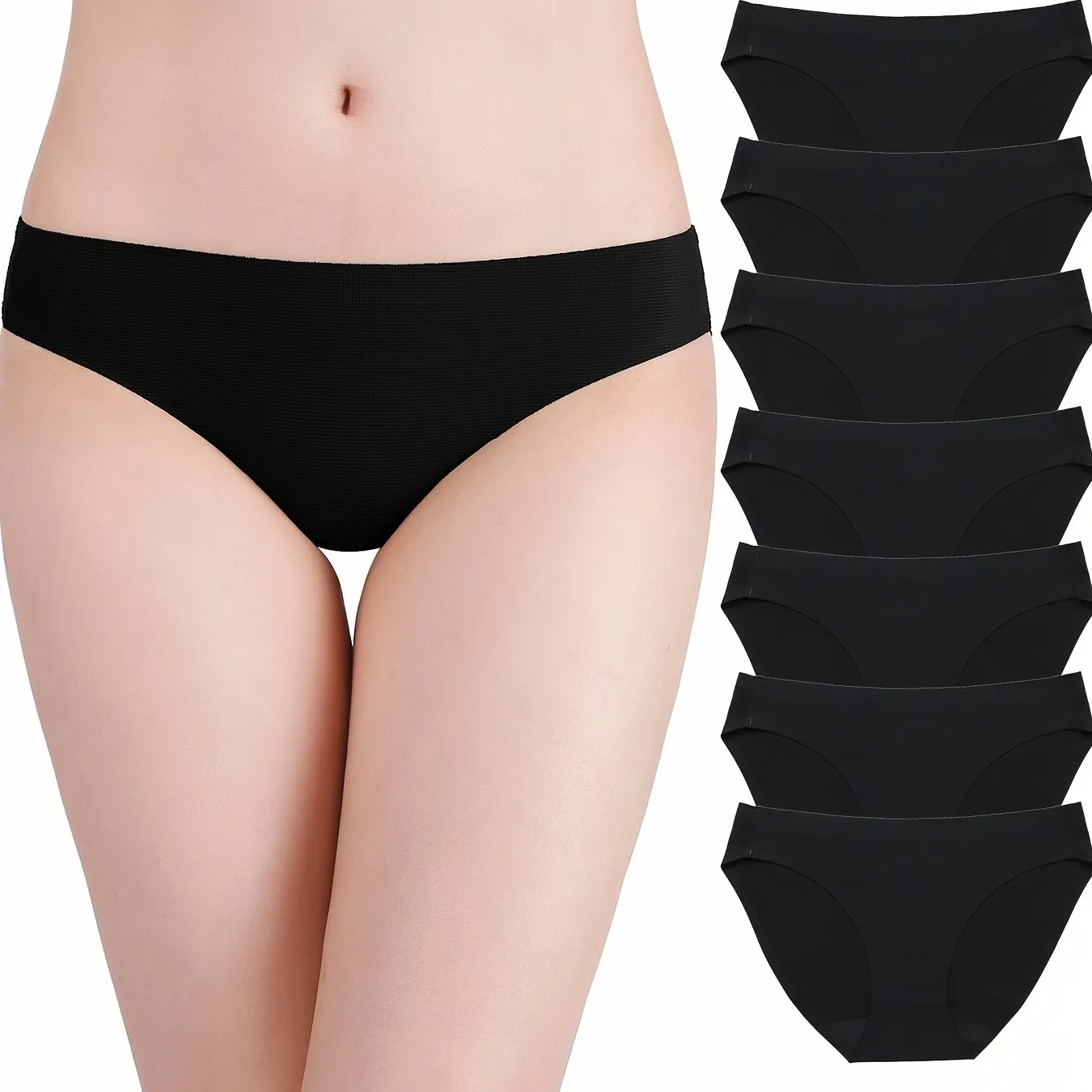 7pcs Mixed Color Bikini Panties, Breathable & Soft Elastic Panties, Women's Lingerie & Underwear