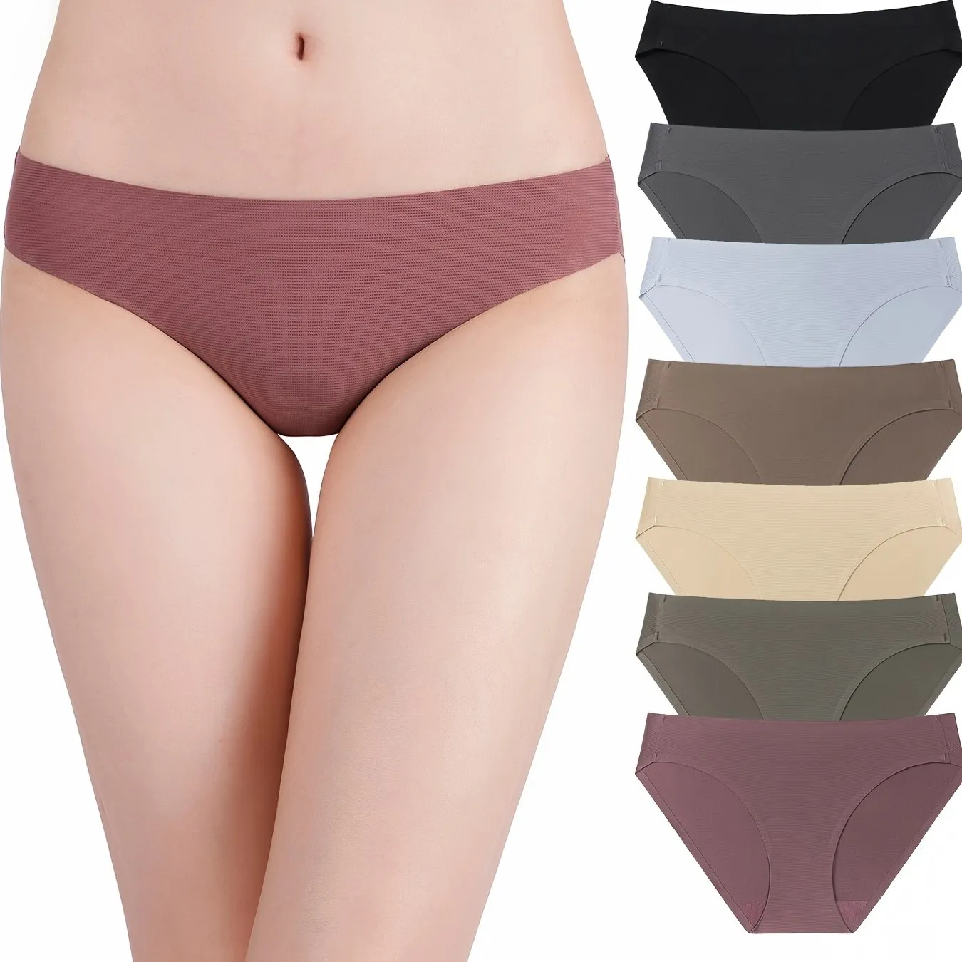 7pcs Mixed Color Bikini Panties, Breathable & Soft Elastic Panties, Women's Lingerie & Underwear
