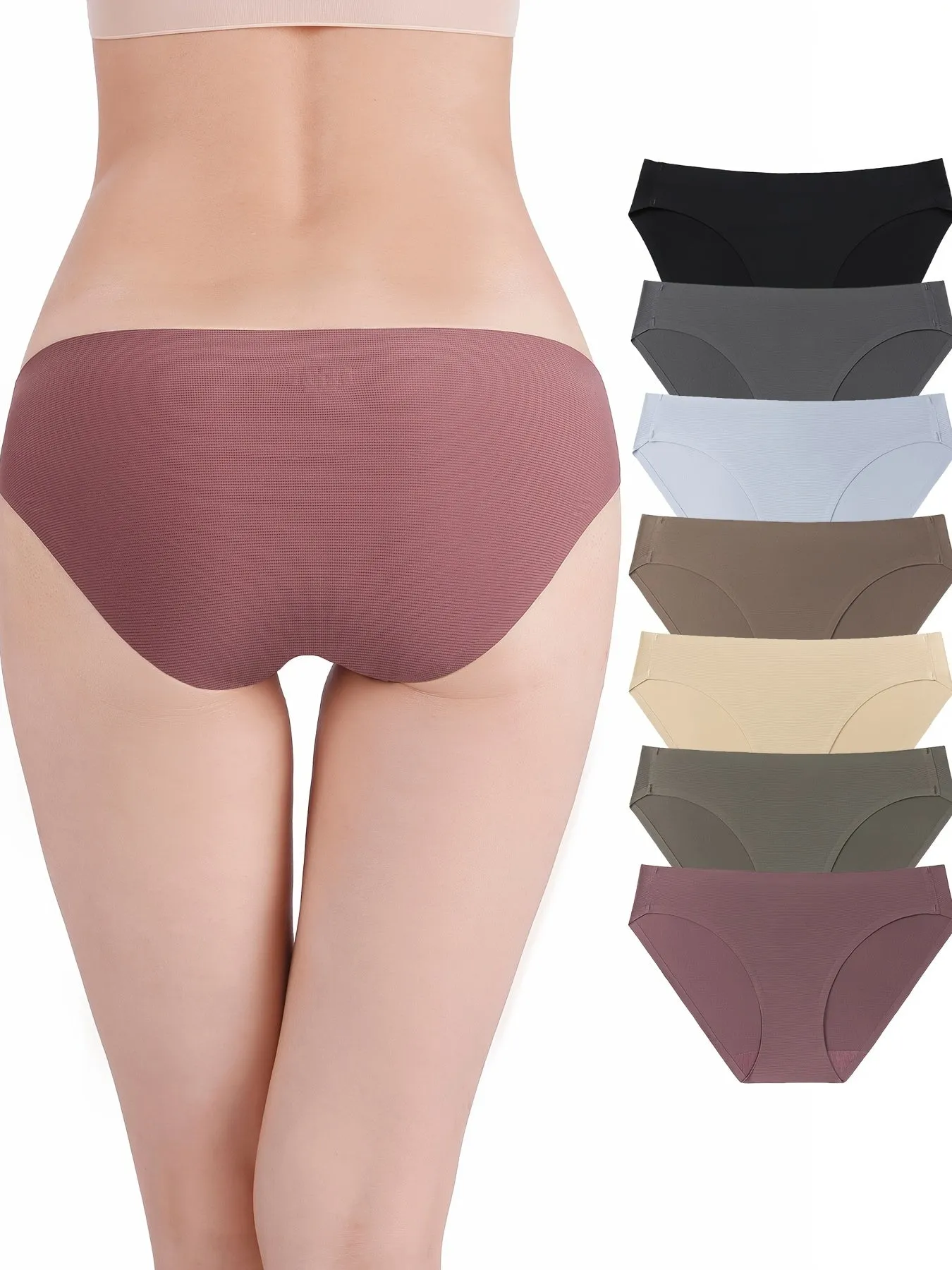 7pcs Mixed Color Bikini Panties, Breathable & Soft Elastic Panties, Women's Lingerie & Underwear