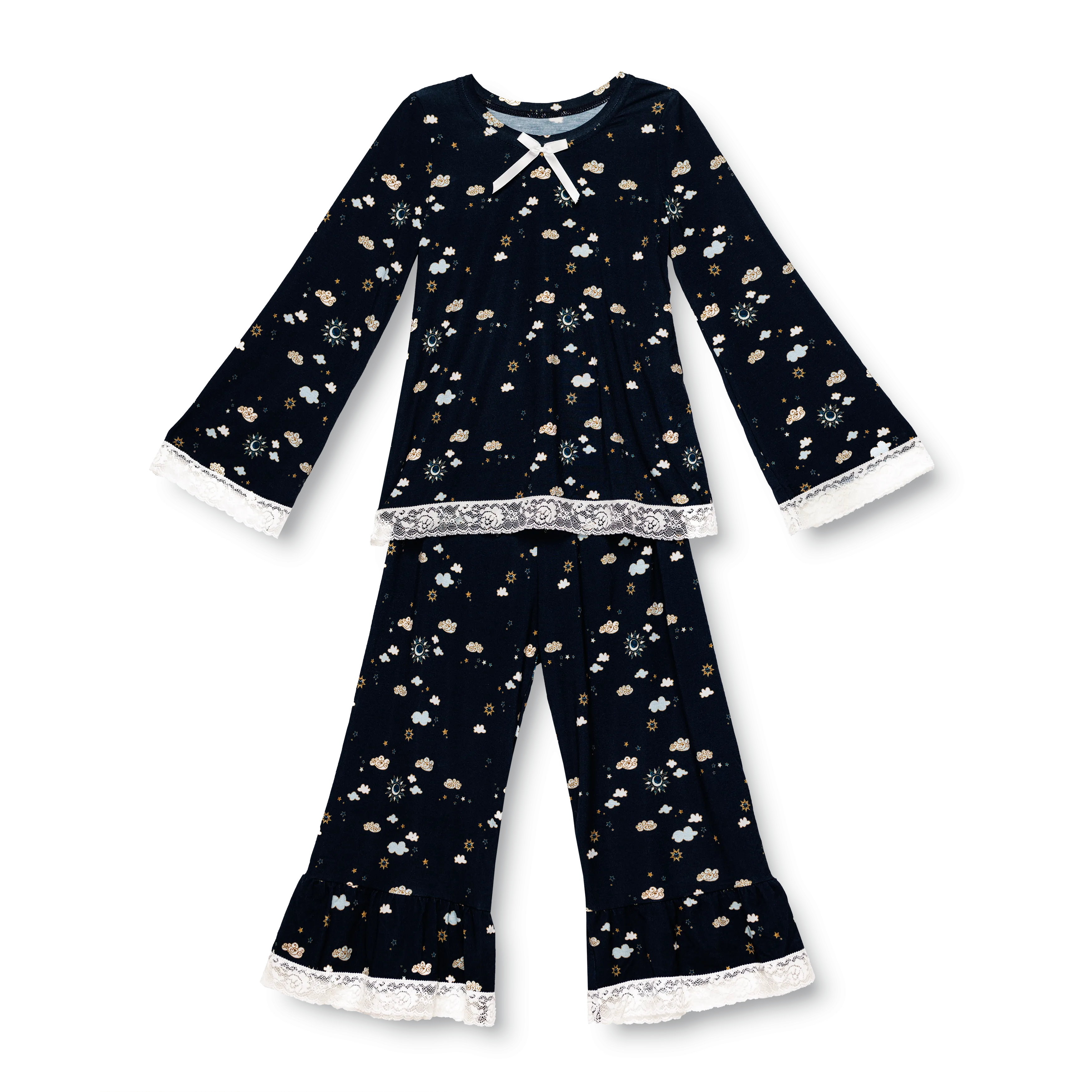 ALYA - GIRLS PYJAMA SET IN NAVY CLOUDS