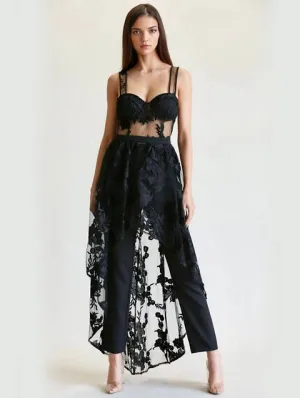 ANITA HIGH LOW LACE SHEER TOP & PANT SET