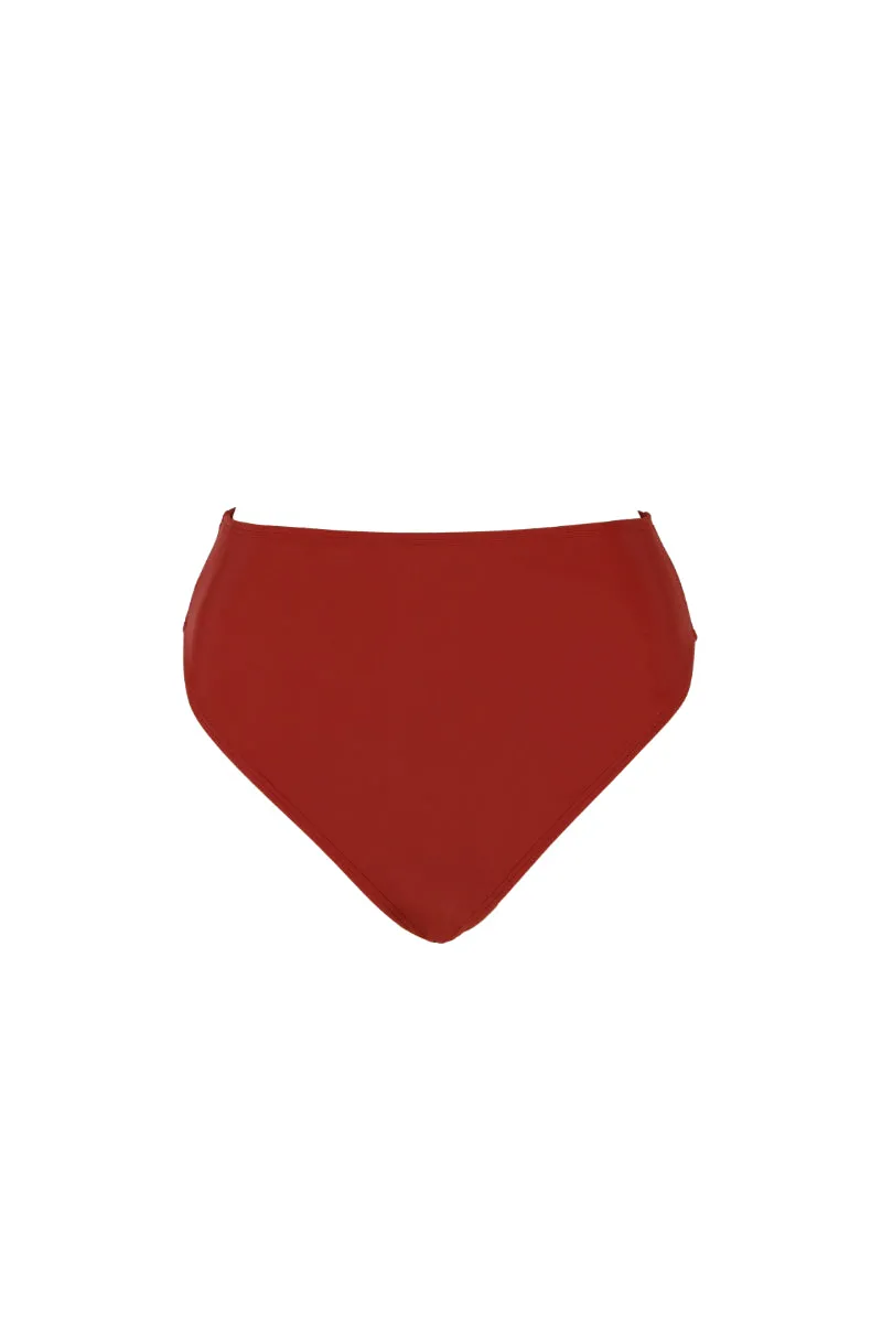 Annie High Waist Bottoms Burgundy