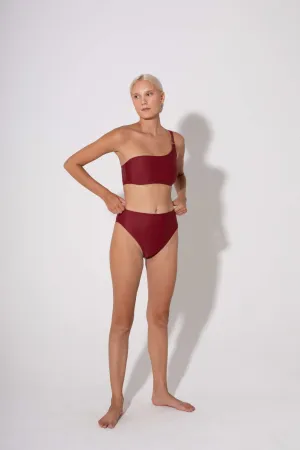 Annie High Waist Bottoms Burgundy