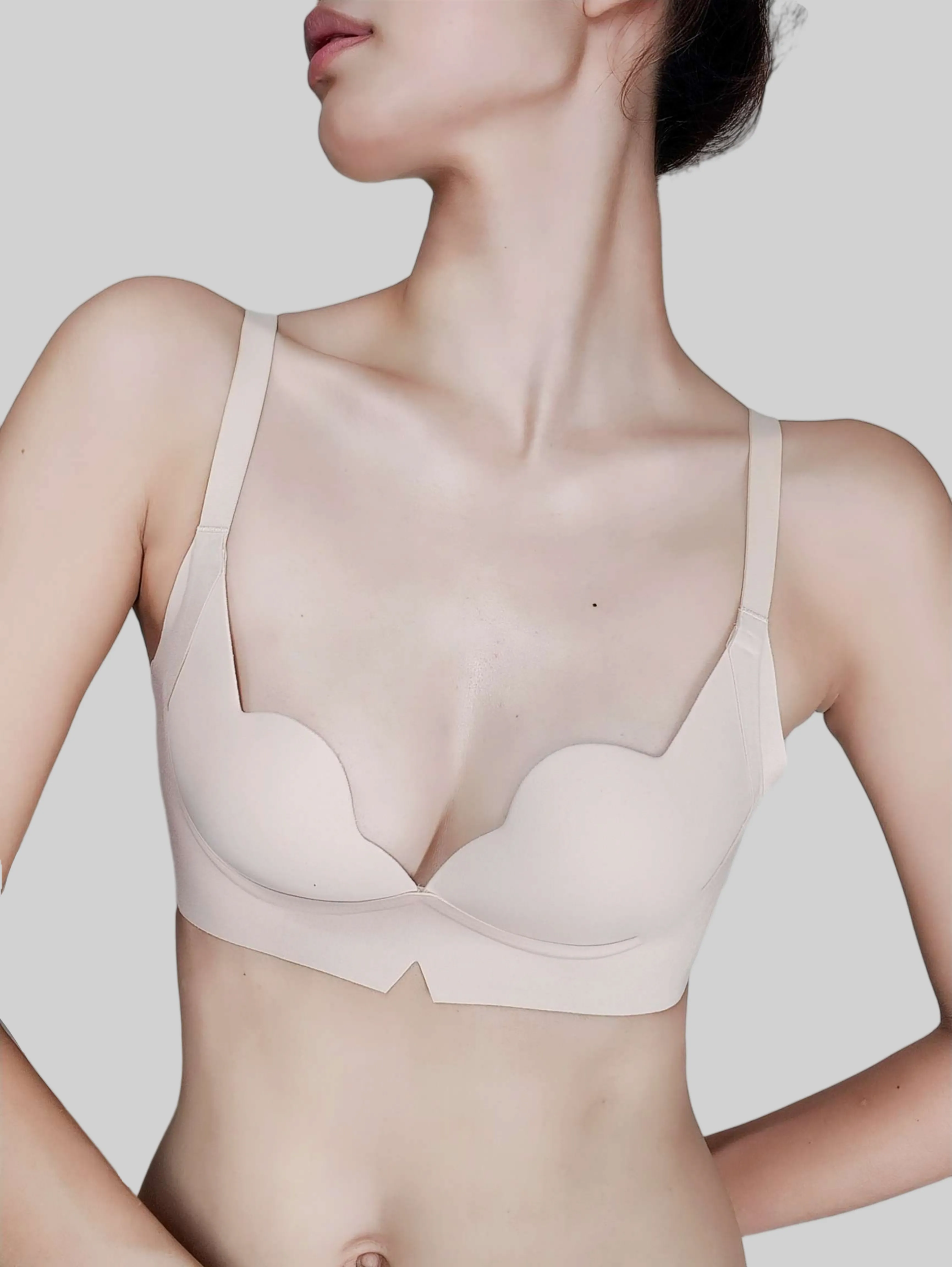 Anti-Gravity, Thin Peach-Cup, Wire-Free Seamless Lingerie