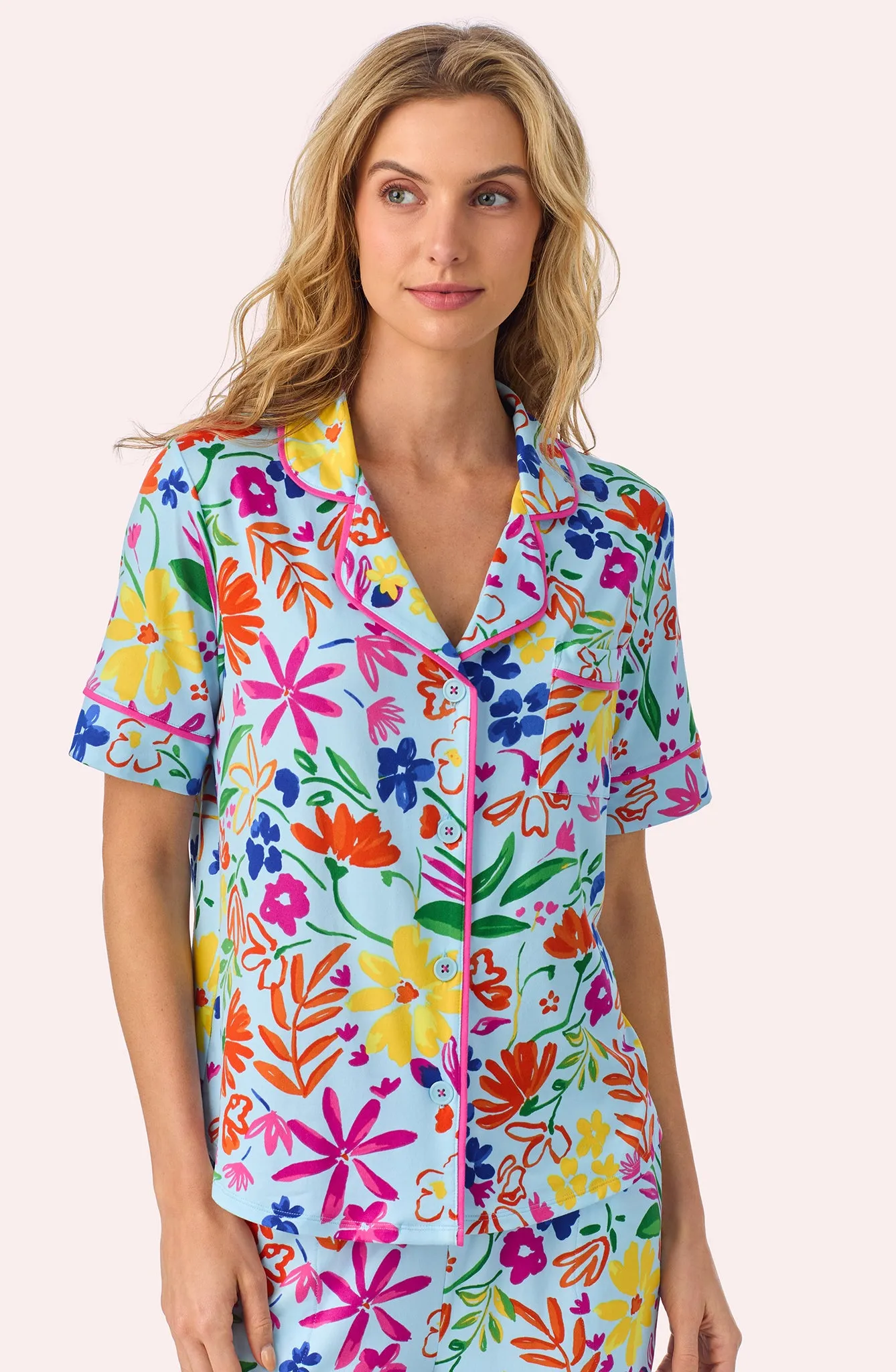 Arizona Long Knit Pj Set In Poolside Floral