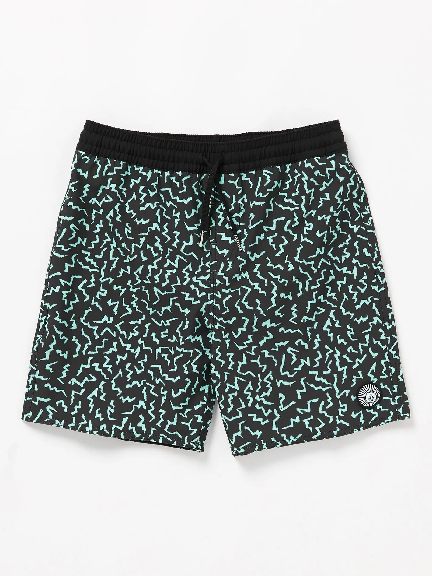Asphalt Beach Trunk 15" Boardshort - BLACK  - (KINDER)
