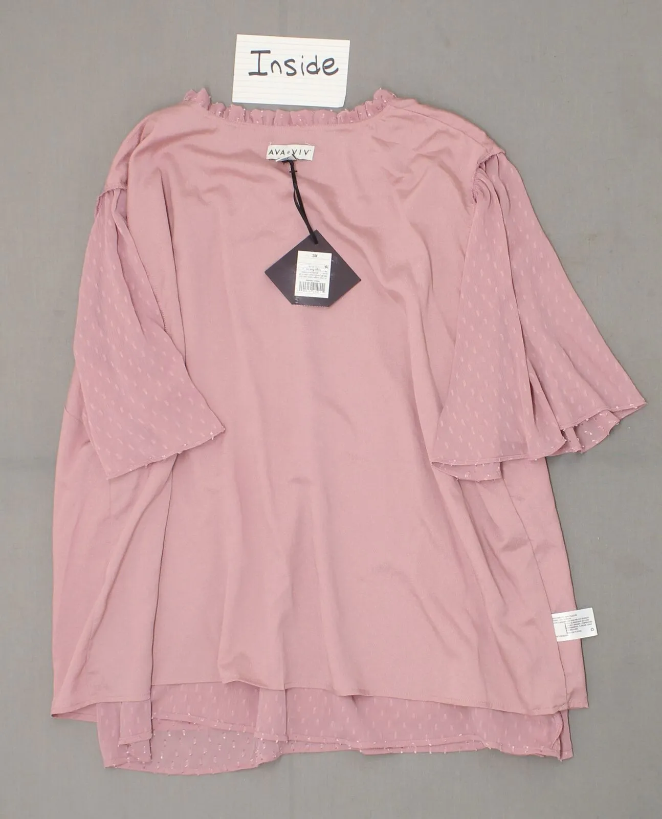 Ava & Viv Women's Plus Size Short Flutter Sleeve Clip Spot Blouse Top Shirt
