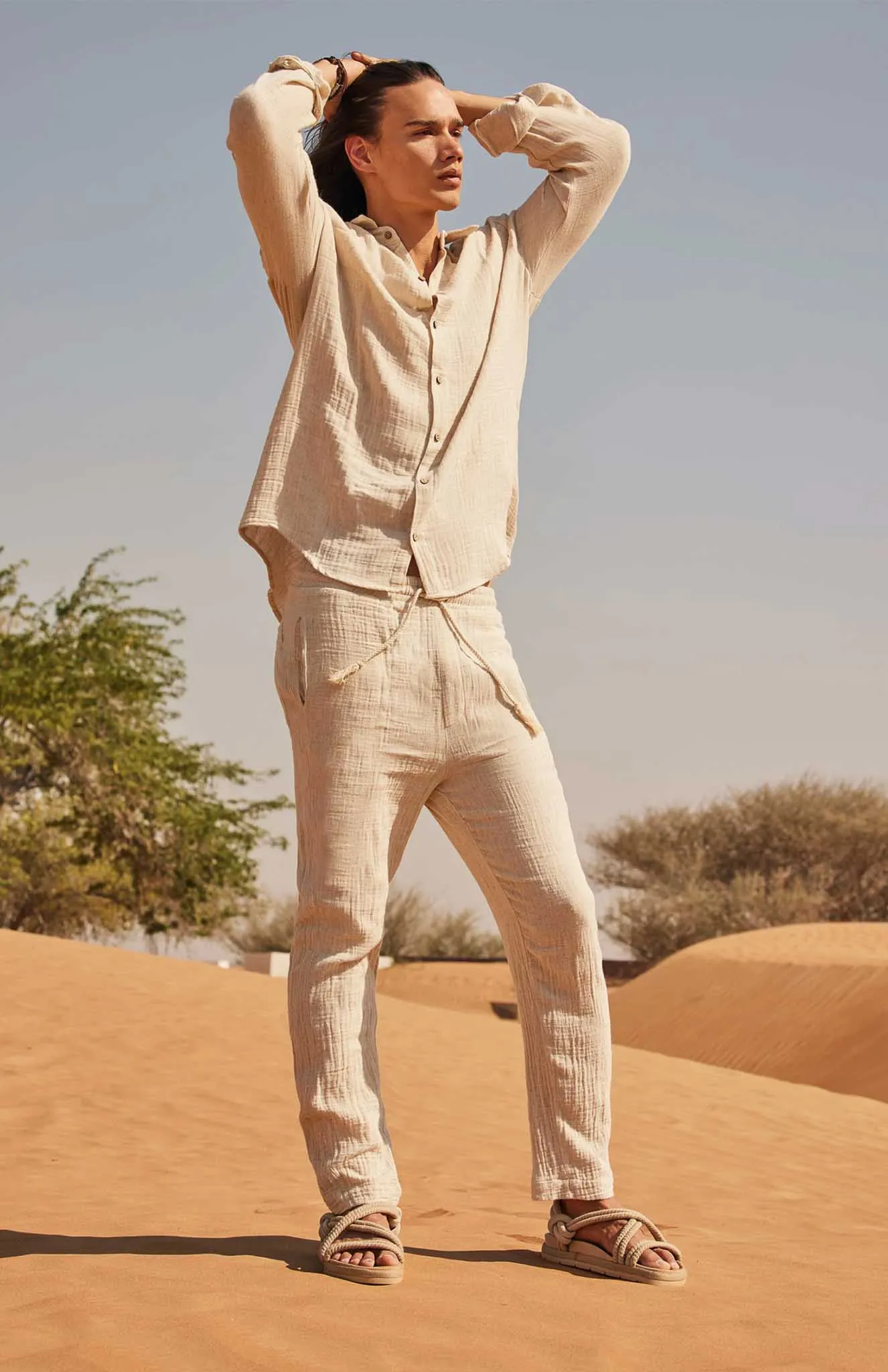 Beige Co-ord Set | Cotton Linen Blend