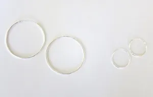 Big and small silver hoops