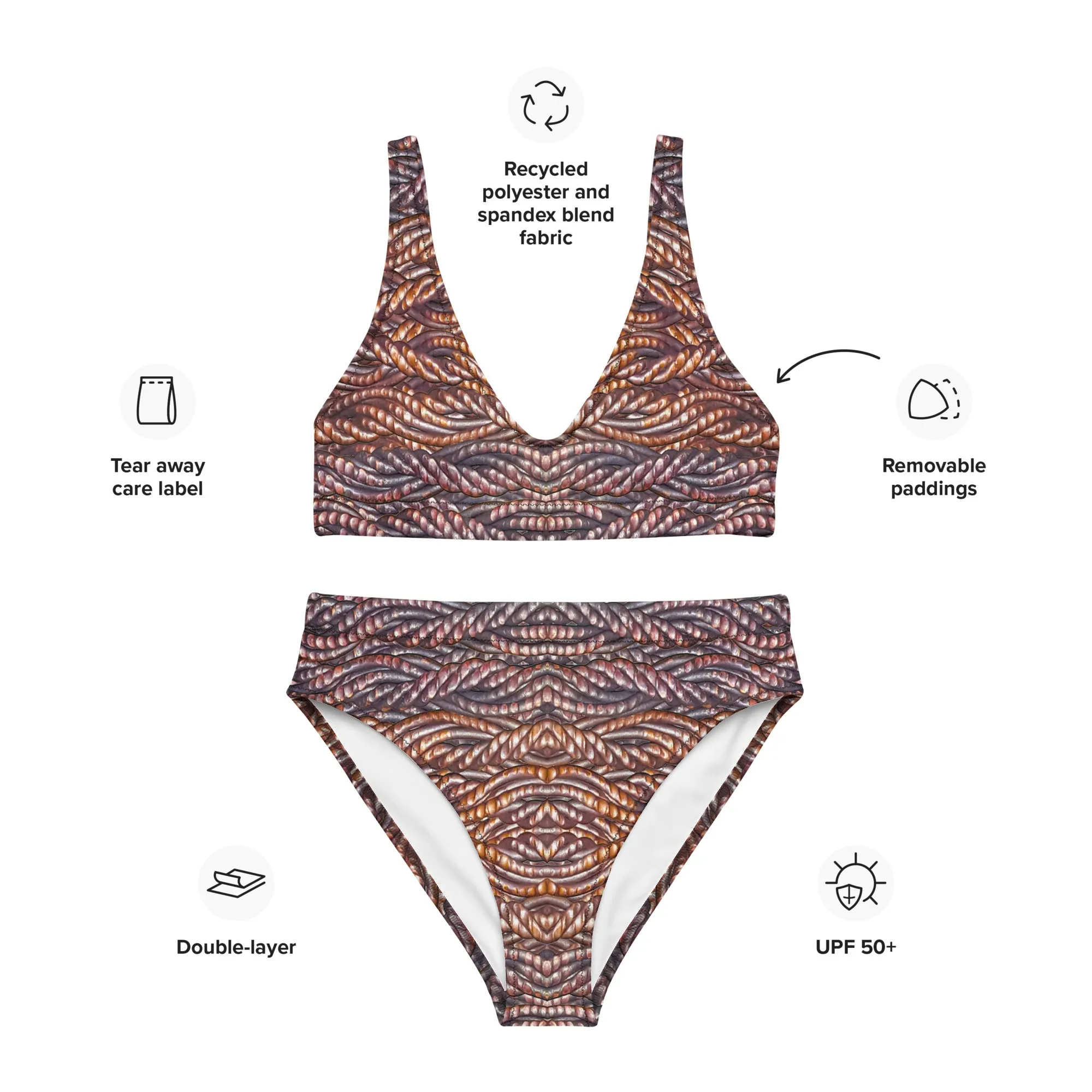 Bikini High-Waisted Recycled (Her/Muliebris)(Grail Hearth Core Copper Fabric) RJSTHw2023 RJS  