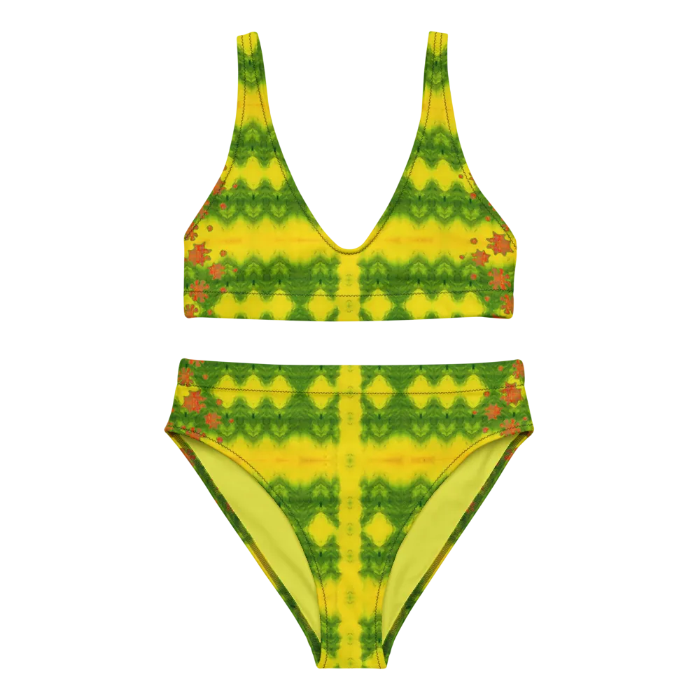 Bikini High-Waisted Recycled (Her/Muliebris)(Grail Night Flower Dapple) RJSTH@Fabric#1 RJSTHS2020 RJS