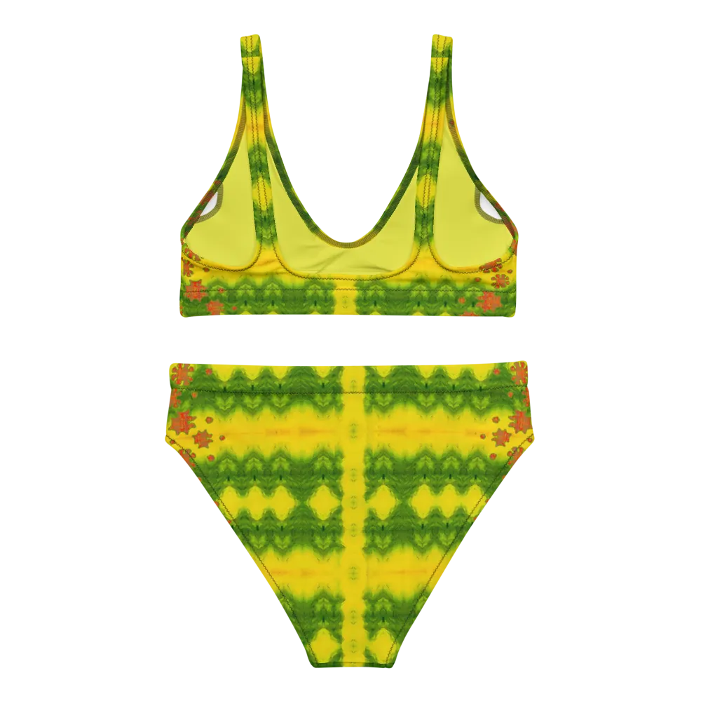 Bikini High-Waisted Recycled (Her/Muliebris)(Grail Night Flower Dapple) RJSTH@Fabric#1 RJSTHS2020 RJS