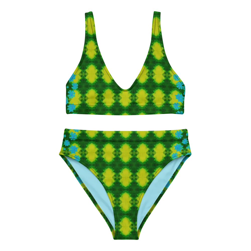 Bikini High-Waisted Recycled (Her/Muliebris)(Grail Night Flower Dapple) RJSTH@Fabric#10 RJSTHS2020 RJS