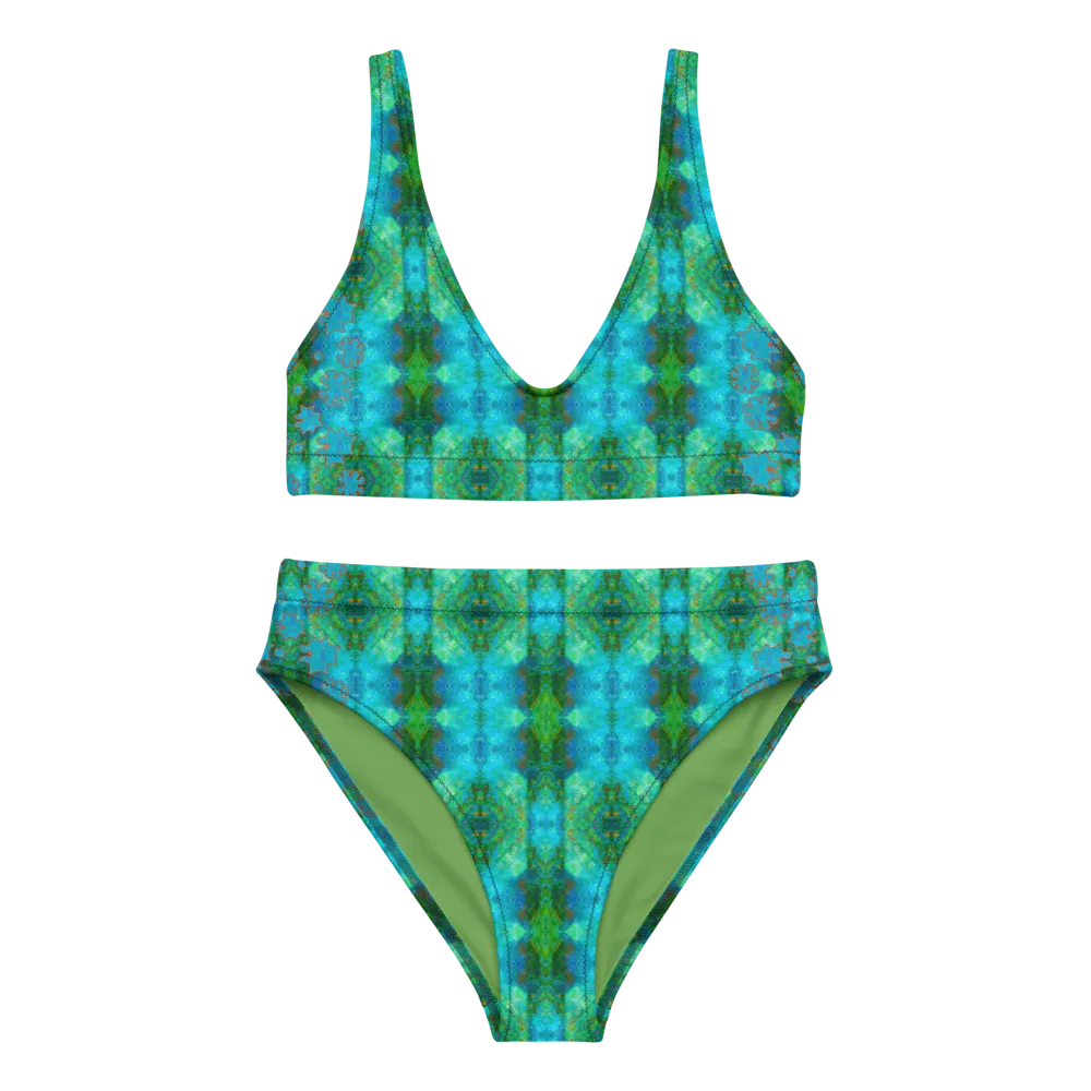Bikini High-Waisted Recycled (Her/Muliebris)(Grail Night Flower Dapple) RJSTH@Fabric#11 RJSTHS2020 RJS