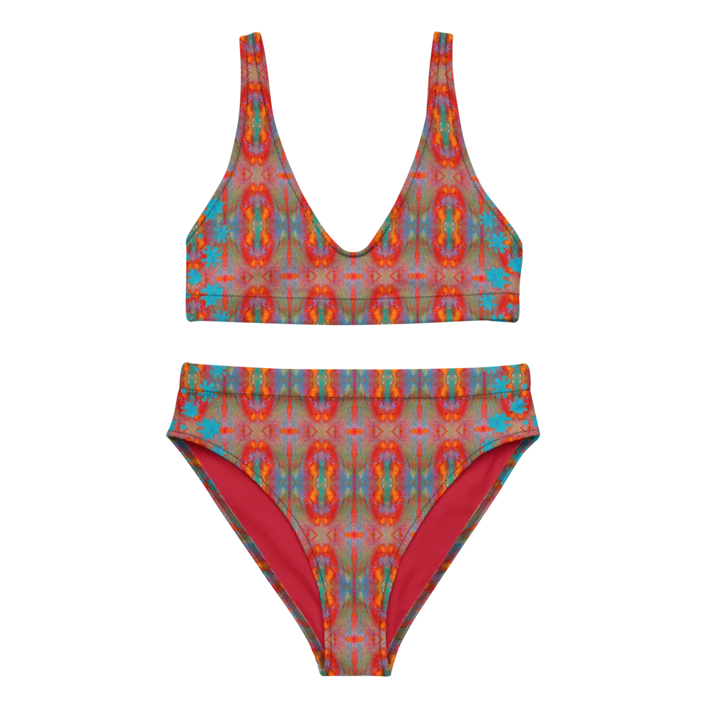 Bikini High-Waisted Recycled (Her/Muliebris)(Grail Night Flower Dapple) RJSTH@Fabric#12 RJSTHS2020 RJS