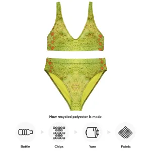 Bikini High-Waisted Recycled (Her/Muliebris)(Grail Night Flower Dapple) RJSTH@Fabric#2 RJSTHS2020 RJS