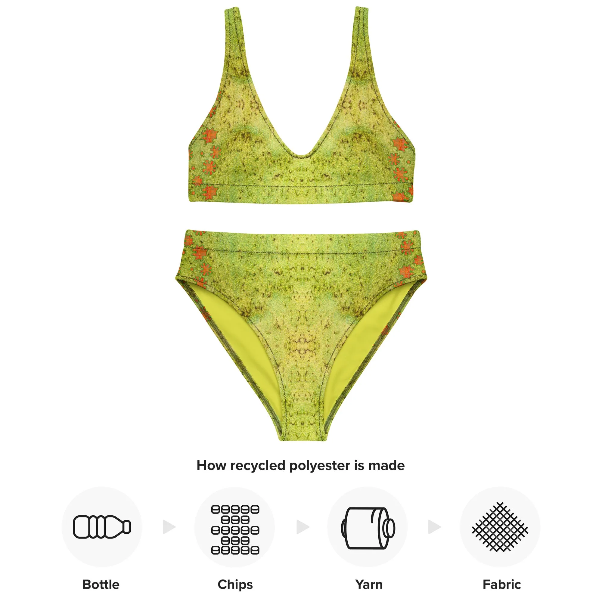 Bikini High-Waisted Recycled (Her/Muliebris)(Grail Night Flower Dapple) RJSTH@Fabric#2 RJSTHS2020 RJS