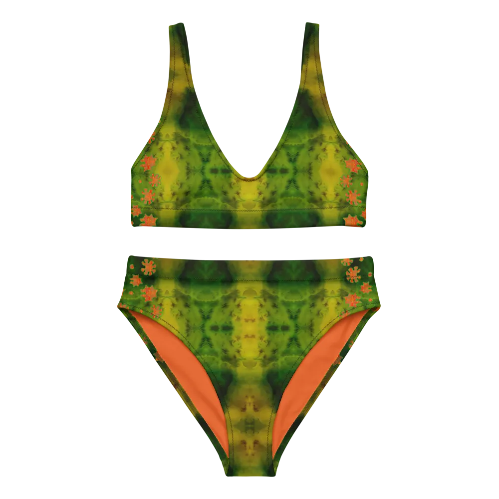 Bikini High-Waisted Recycled (Her/Muliebris)(Grail Night Flower Dapple) RJSTH@Fabric#3 RJSTHS2020 RJS