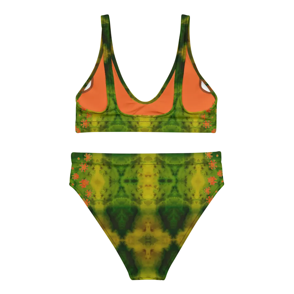 Bikini High-Waisted Recycled (Her/Muliebris)(Grail Night Flower Dapple) RJSTH@Fabric#3 RJSTHS2020 RJS