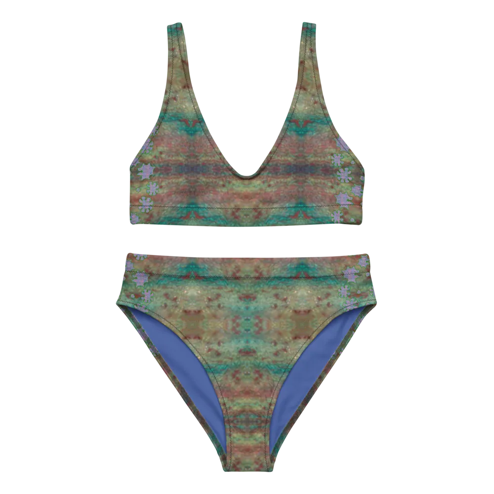 Bikini High-Waisted Recycled (Her/Muliebris)(Grail Night Flower Dapple) RJSTH@Fabric#4 RJSTHS2020 RJS