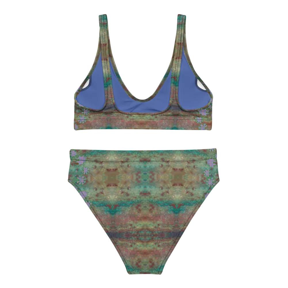 Bikini High-Waisted Recycled (Her/Muliebris)(Grail Night Flower Dapple) RJSTH@Fabric#4 RJSTHS2020 RJS