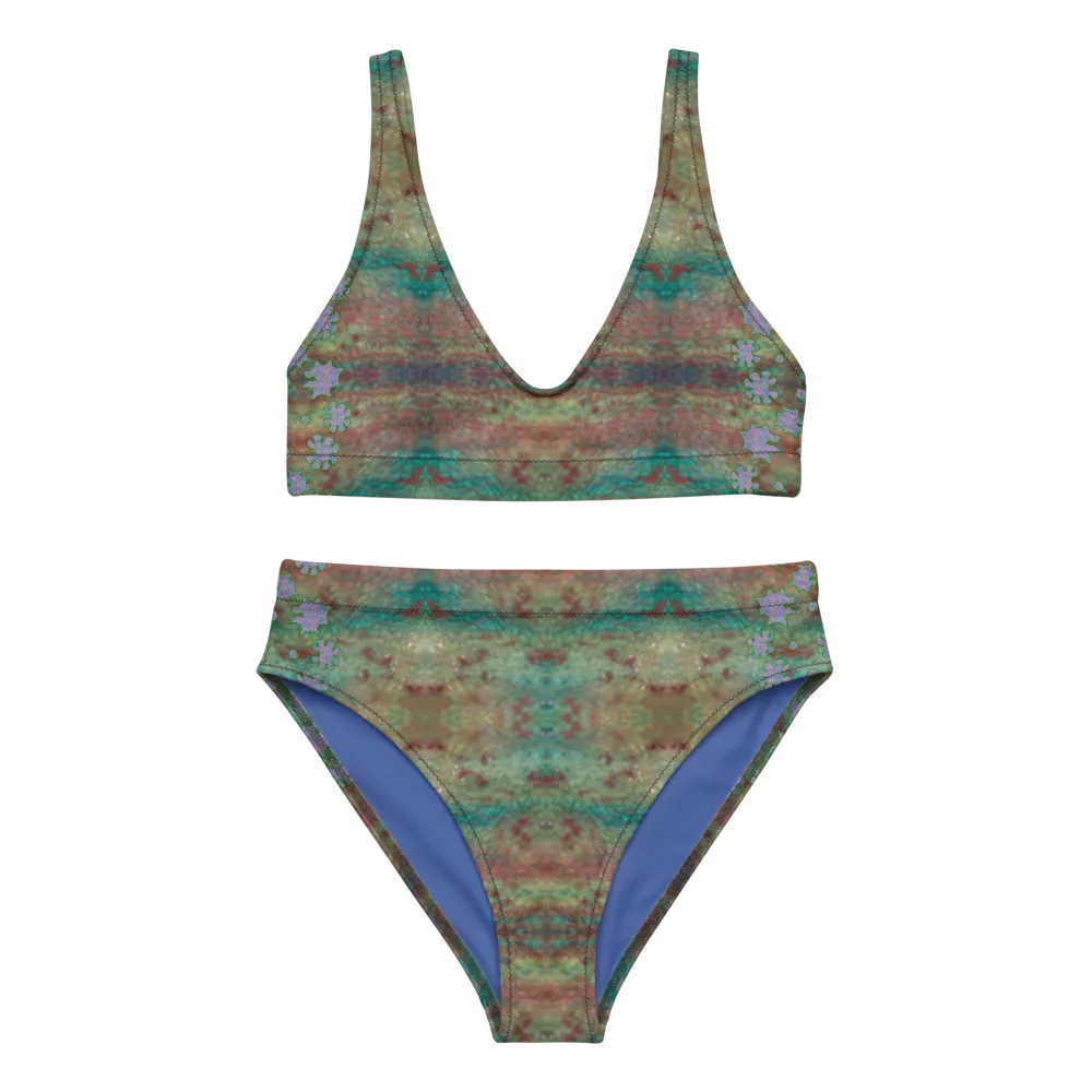 Bikini High-Waisted Recycled (Her/Muliebris)(Grail Night Flower Dapple) RJSTH@Fabric#4 RJSTHS2020 RJS