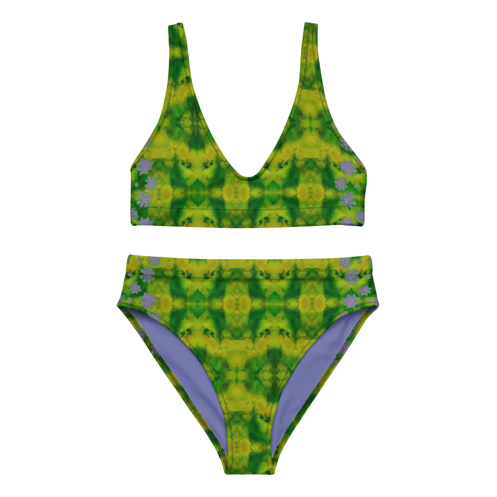 Bikini High-waisted Recycled (Her/Muliebris)(Grail Night Flower Dapple) RJSTH@Fabric#5 RJSTHS2020 RJS