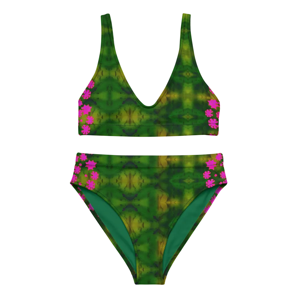 Bikini High-Waisted Recycled (Her/Muliebris)(Grail Night Flower Dapple) RJSTH@Fabric#7 RJSTHS2020 RJS