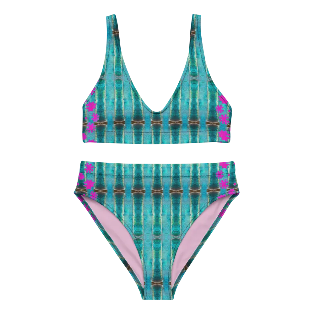 Bikini High-Waisted Recycled (Her/Muliebris)(Grail Night Flower Dapple) RJSTH@Fabric#8 RJSTHS2020 RJS