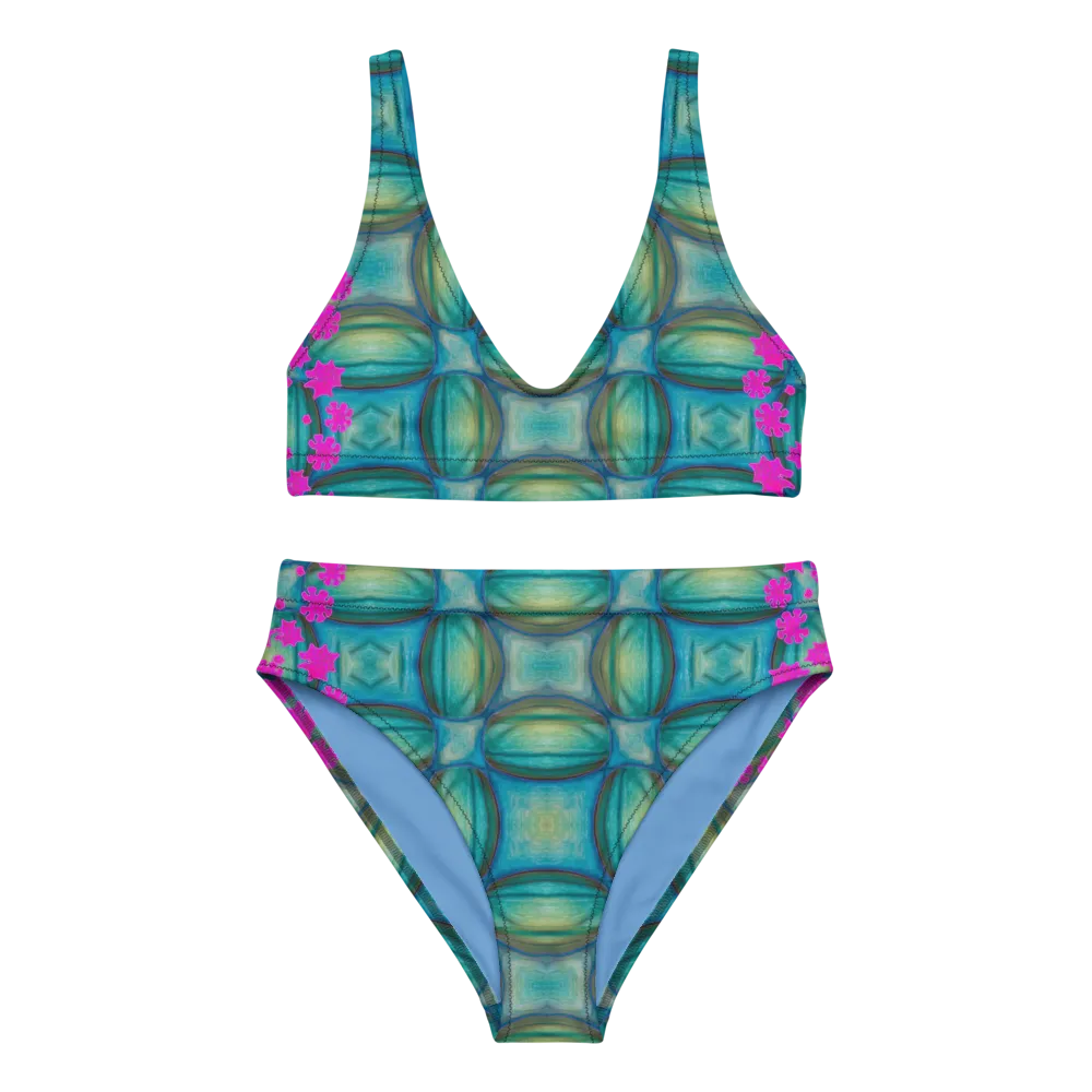Bikini High-Waisted Recycled (Her/Muliebris)(Grail Night Flower Dapple) RJSTH@Fabric#9 RJSTHS2020 RJS