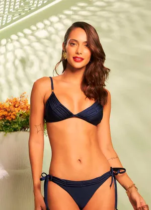 Bikini Triangle Macrame Navy