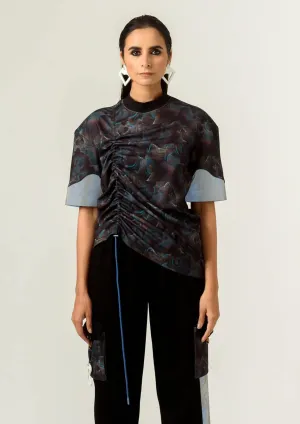 Black agitation printed t-shirt