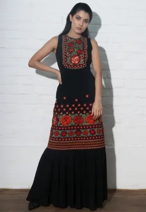 Black Kala Cotton Maxi Dress