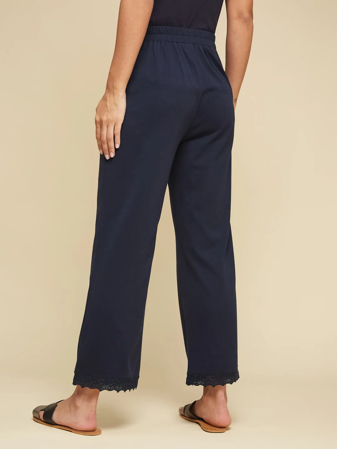 Blissful Lace Lounge Pants- NAVY