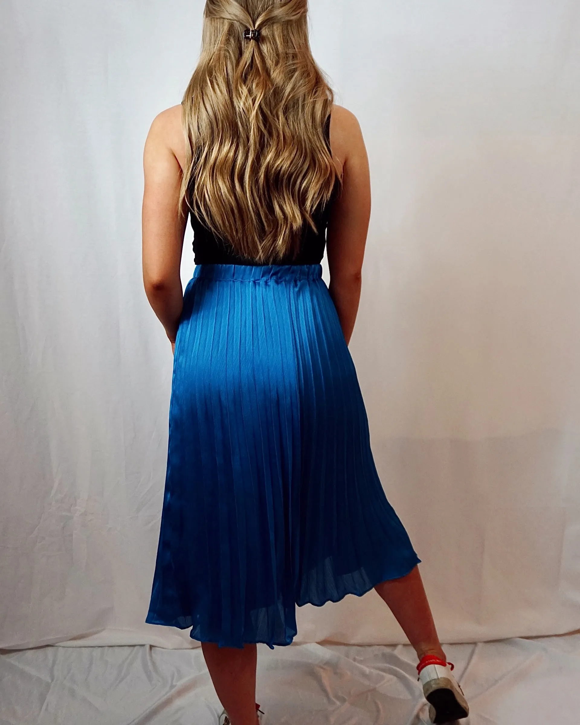 Blue Lagoon Pleated Skirt