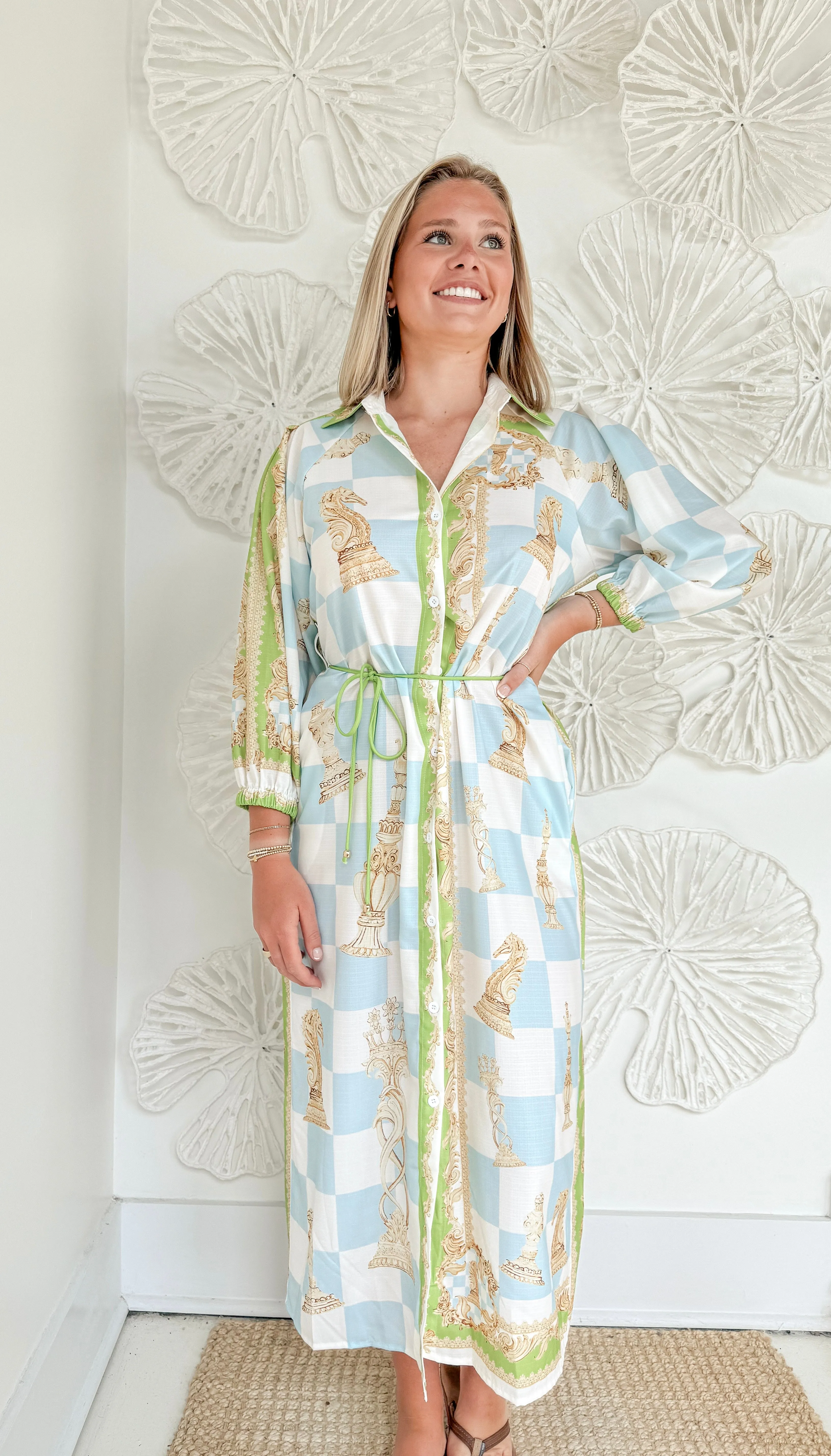 Blue/Green Designer Inspired Maxi
