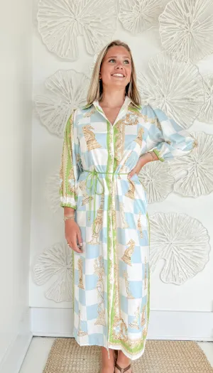 Blue/Green Designer Inspired Maxi