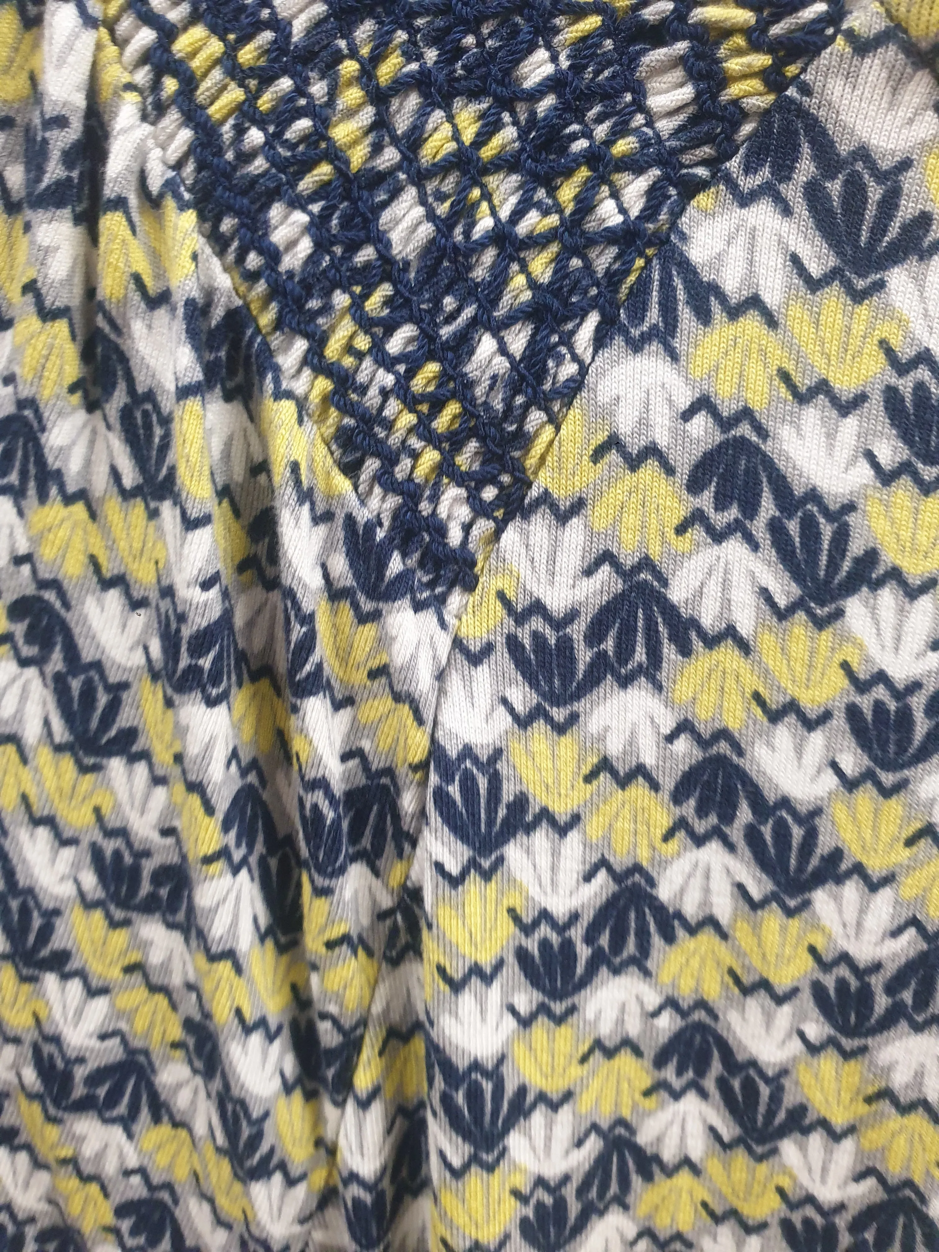 Boden green and navy print long sleeve dress size 12